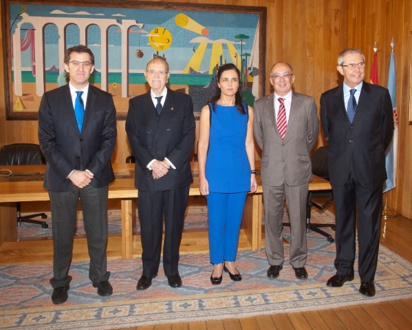 Pilar Rojo co presidente e expresidentes da Xunta